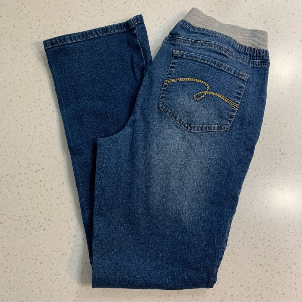 Justice mid rise knit waist bootcut 18 jeans